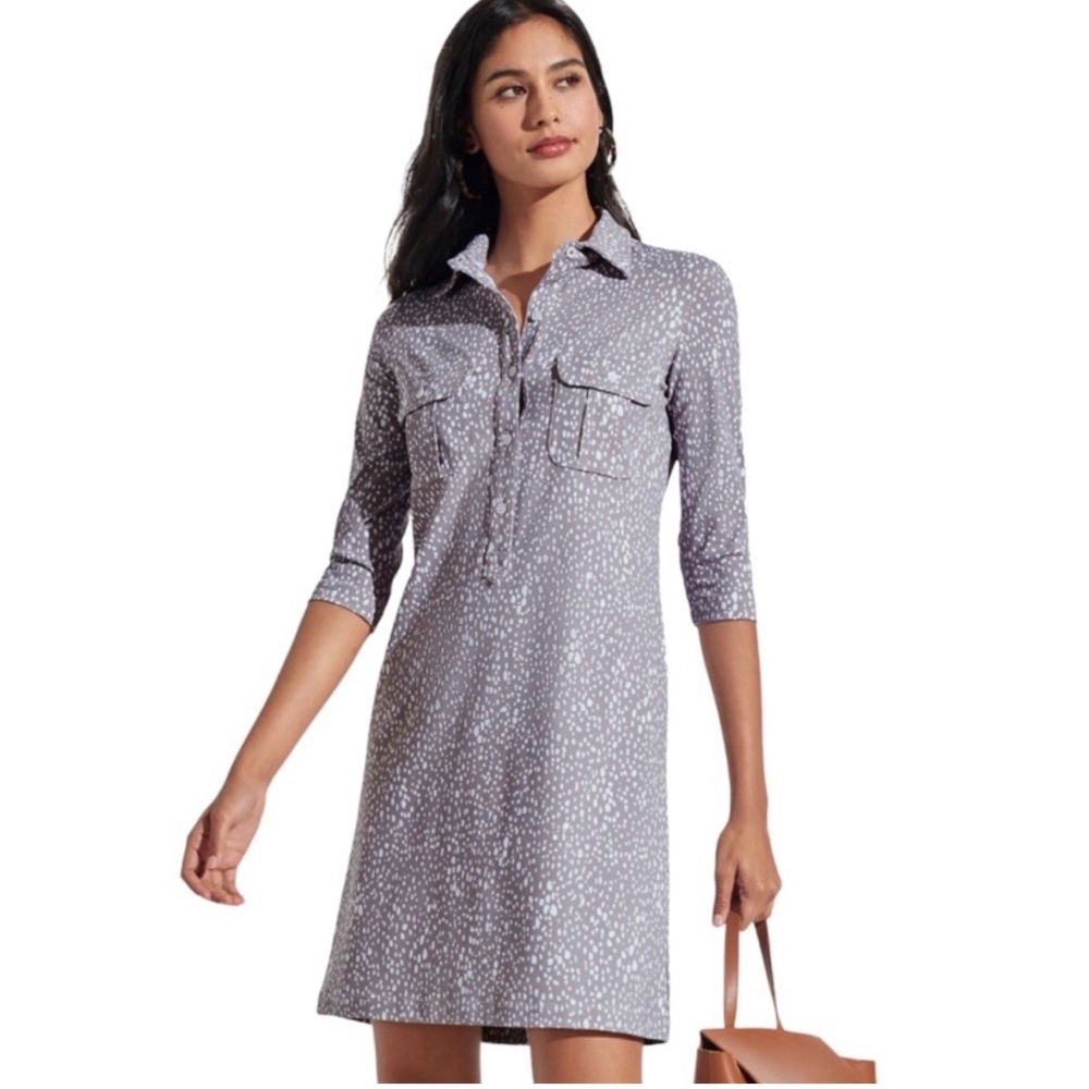 PERSIFOR Gray Winpenny Reverse Drip Drop Dress Size Large